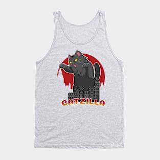 Catzilla playing on the city building Tank Top